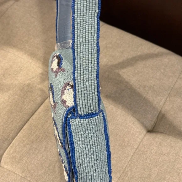 Viral Blue Beaded Sardine Bag - Picture 4 of 6
